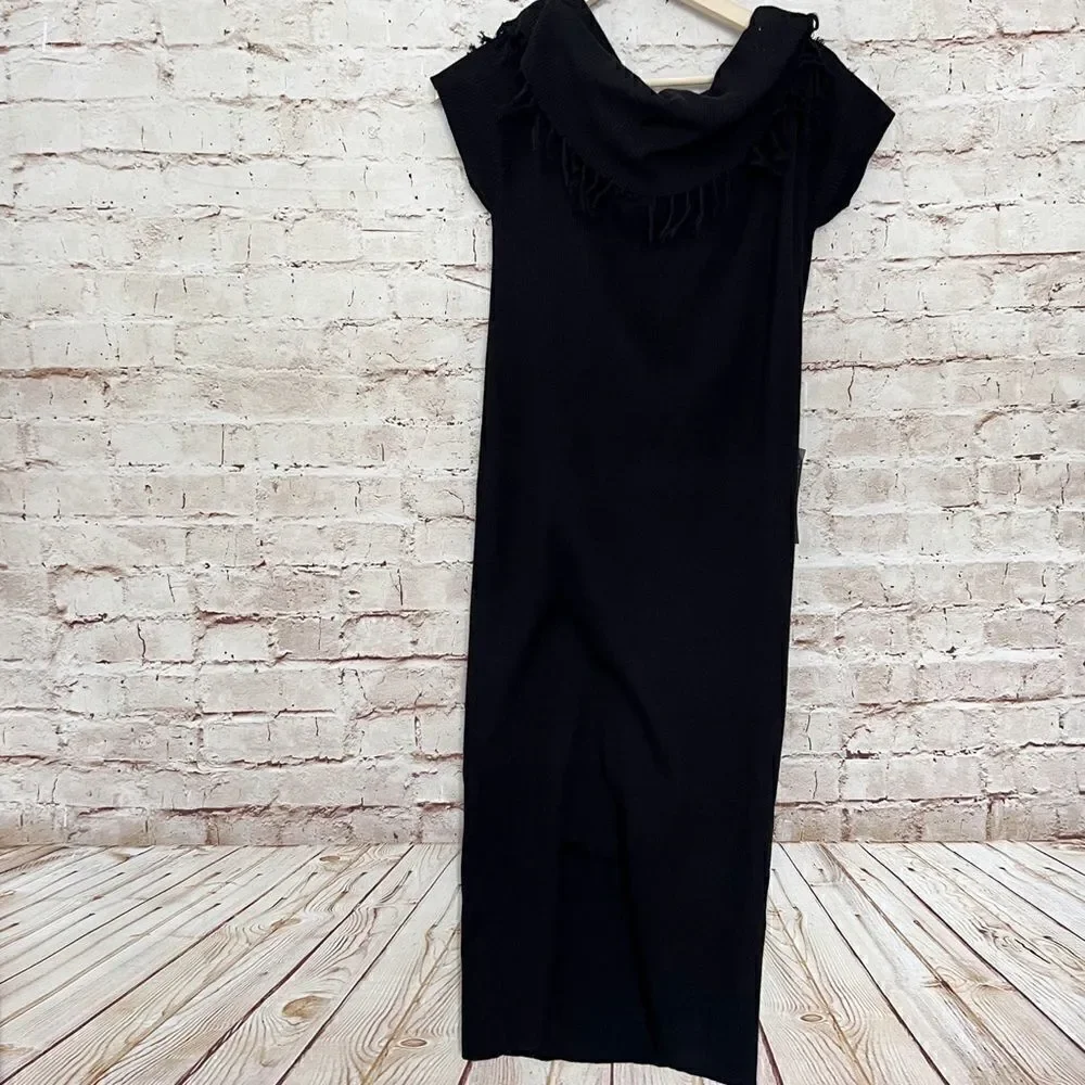 The Limited cowl neck fringe sweater dress
